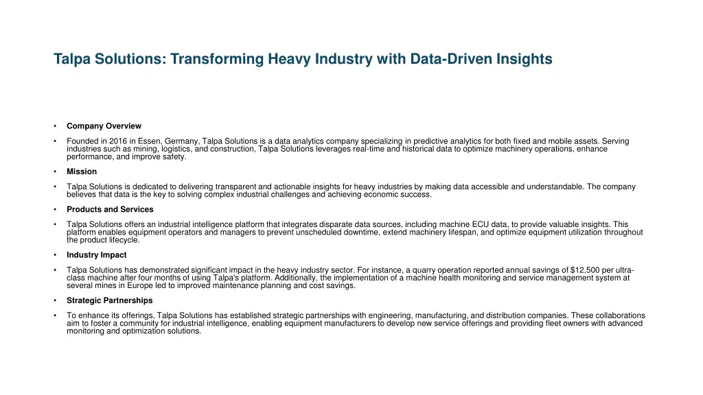 talpa solutions transforming heavy industry with