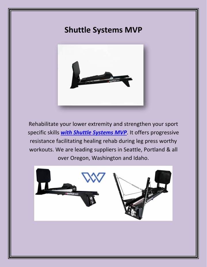 shuttle systems mvp