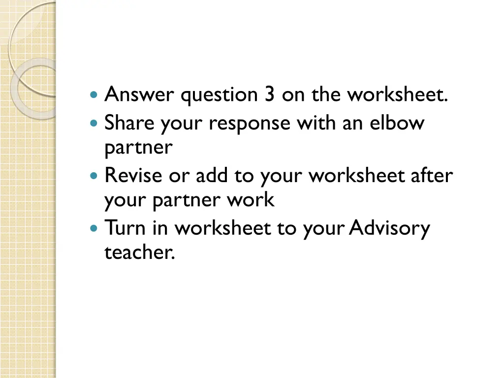 answer question 3 on the worksheet share your