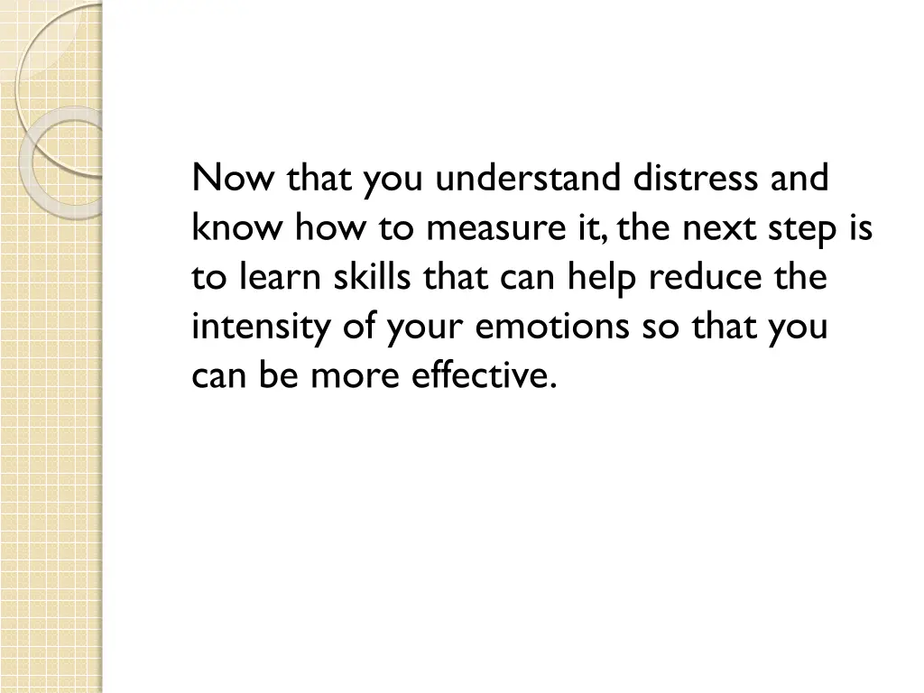 now that you understand distress and know