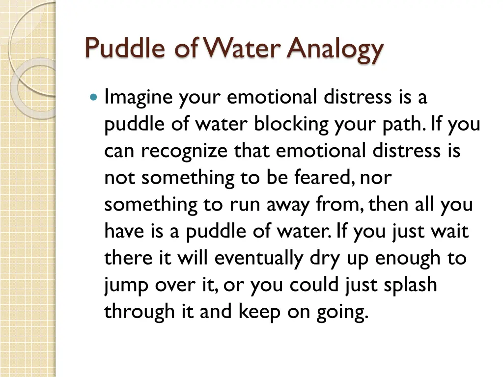 puddle of water analogy