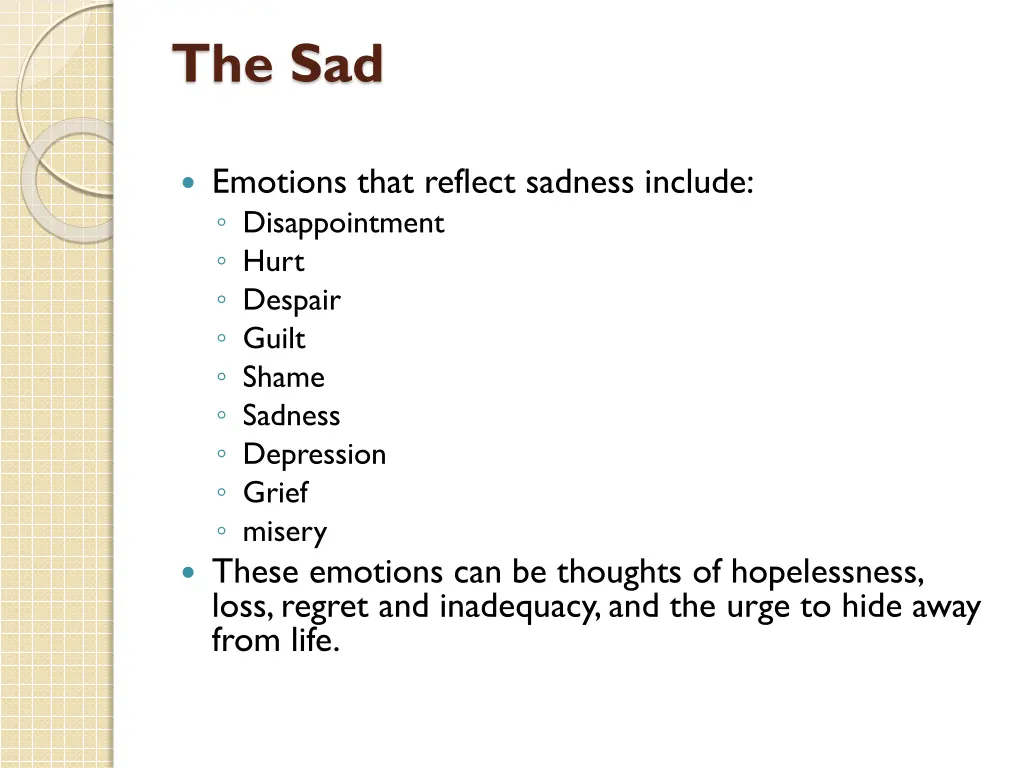 the sad