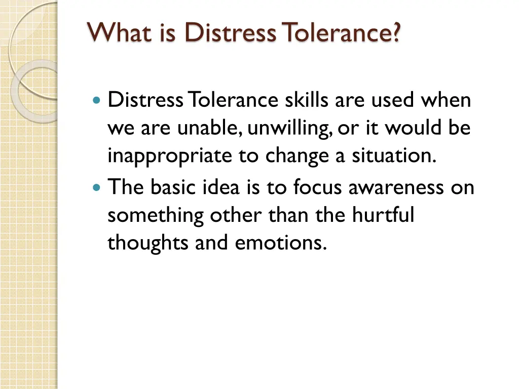 what is distress tolerance 1