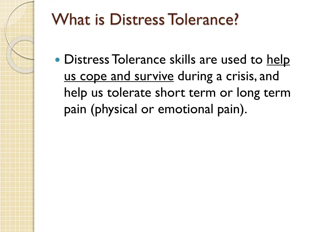 what is distress tolerance 2