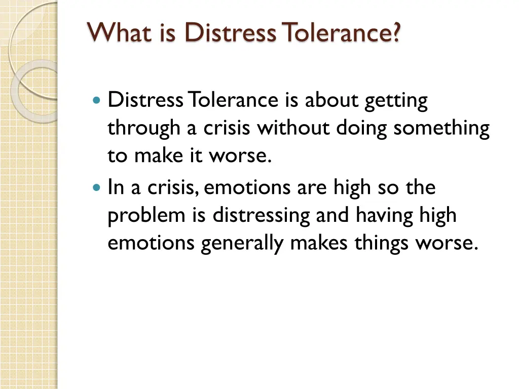 what is distress tolerance