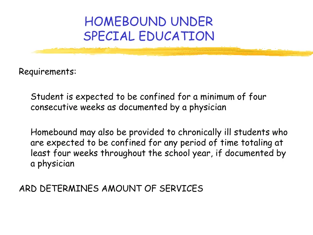 homebound under special education