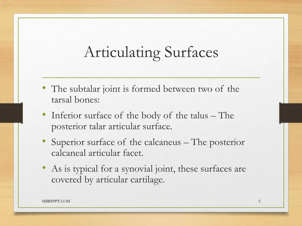 articulating surfaces