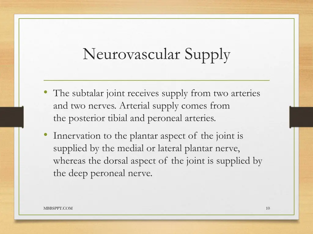 neurovascular supply