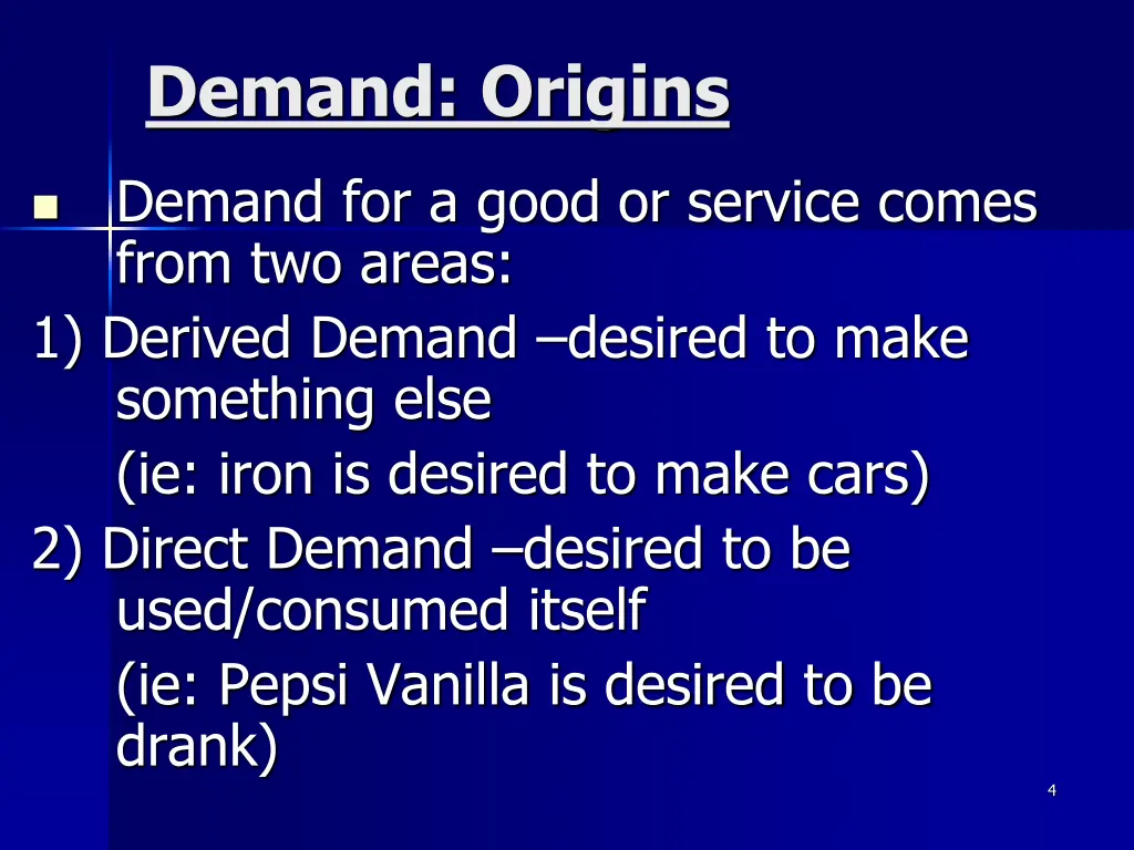 demand origins