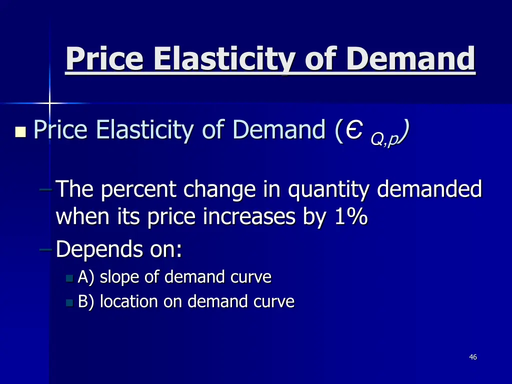 price elasticity of demand