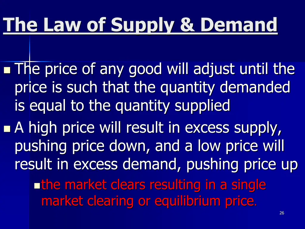 the law of supply demand