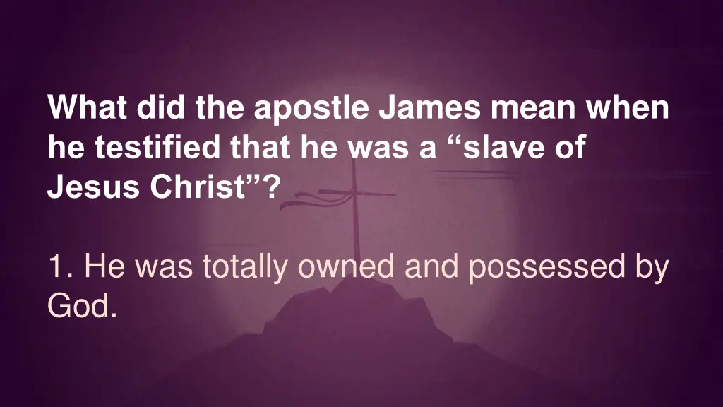 what did the apostle james mean when he testified 1