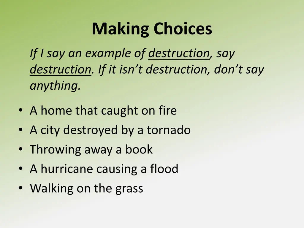 making choices 1