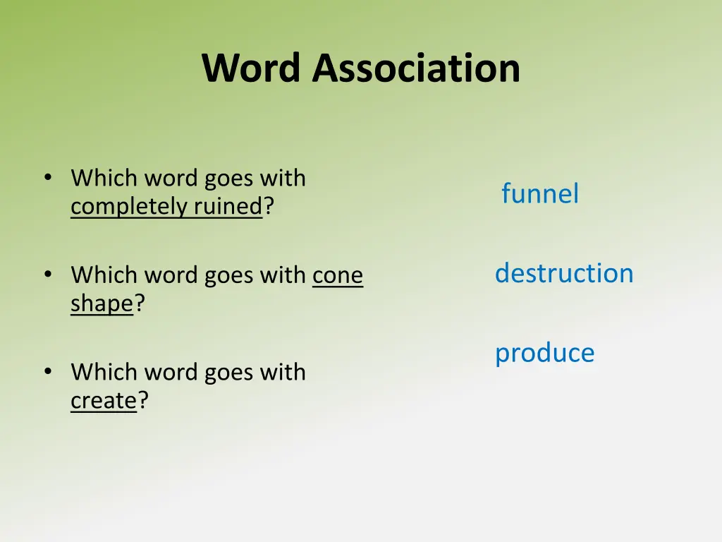 word association