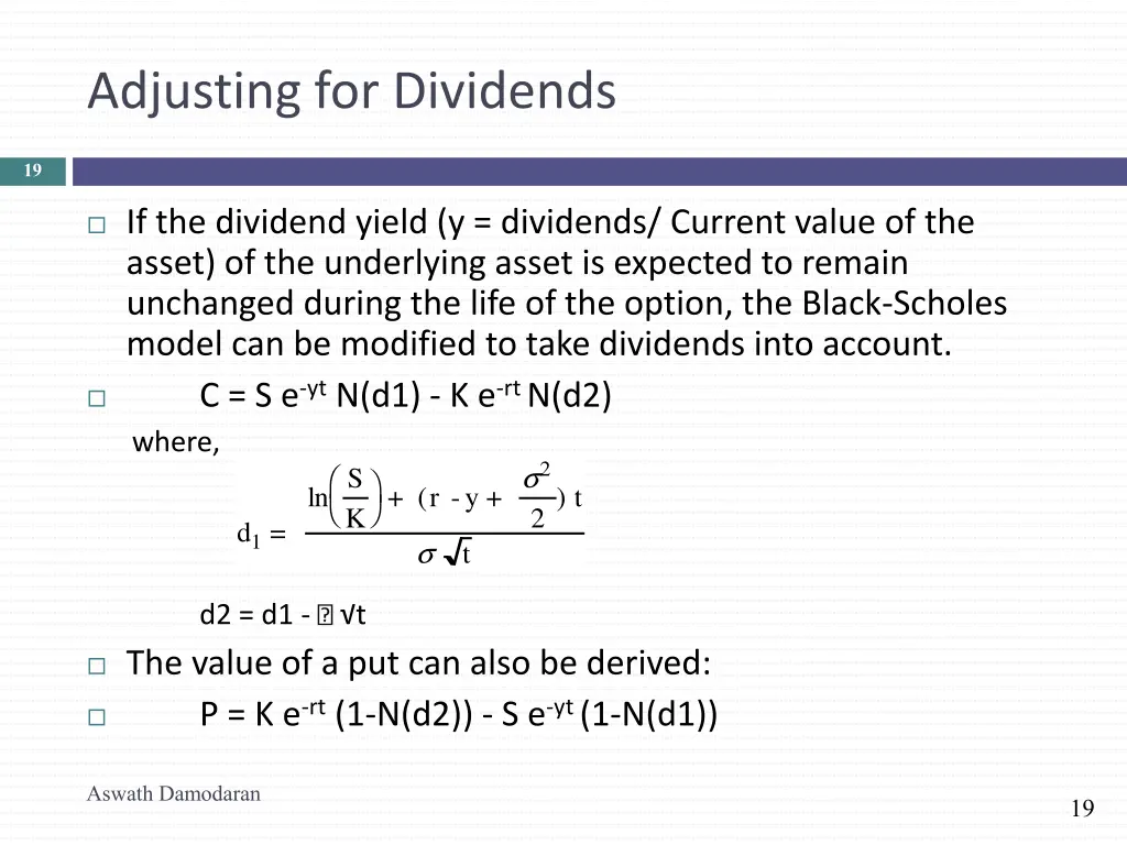 adjusting for dividends