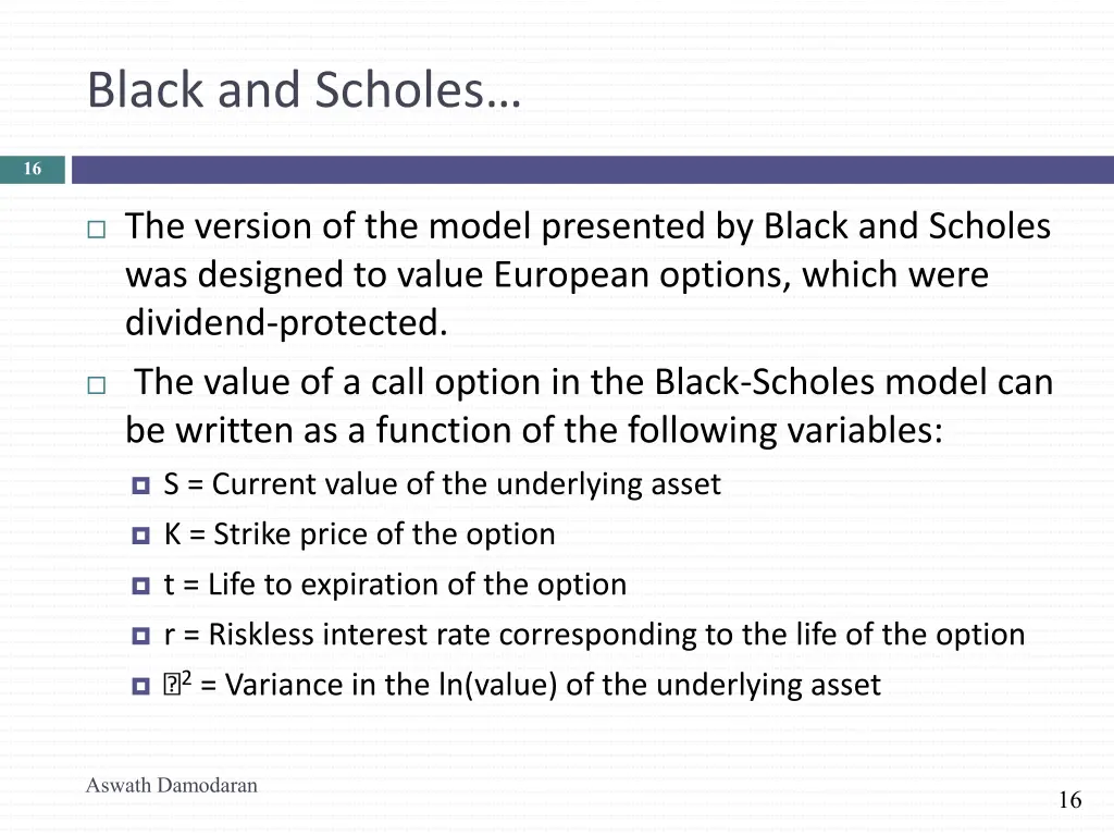 black and scholes