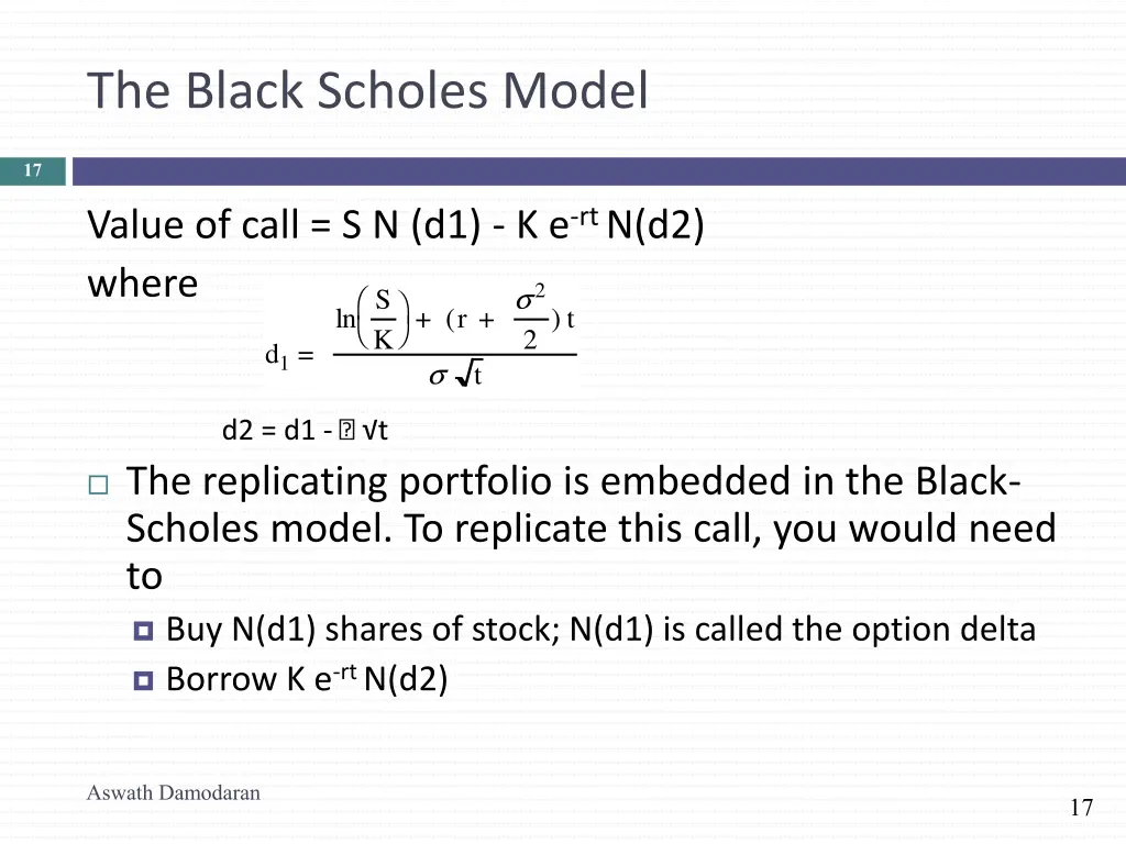 the black scholes model