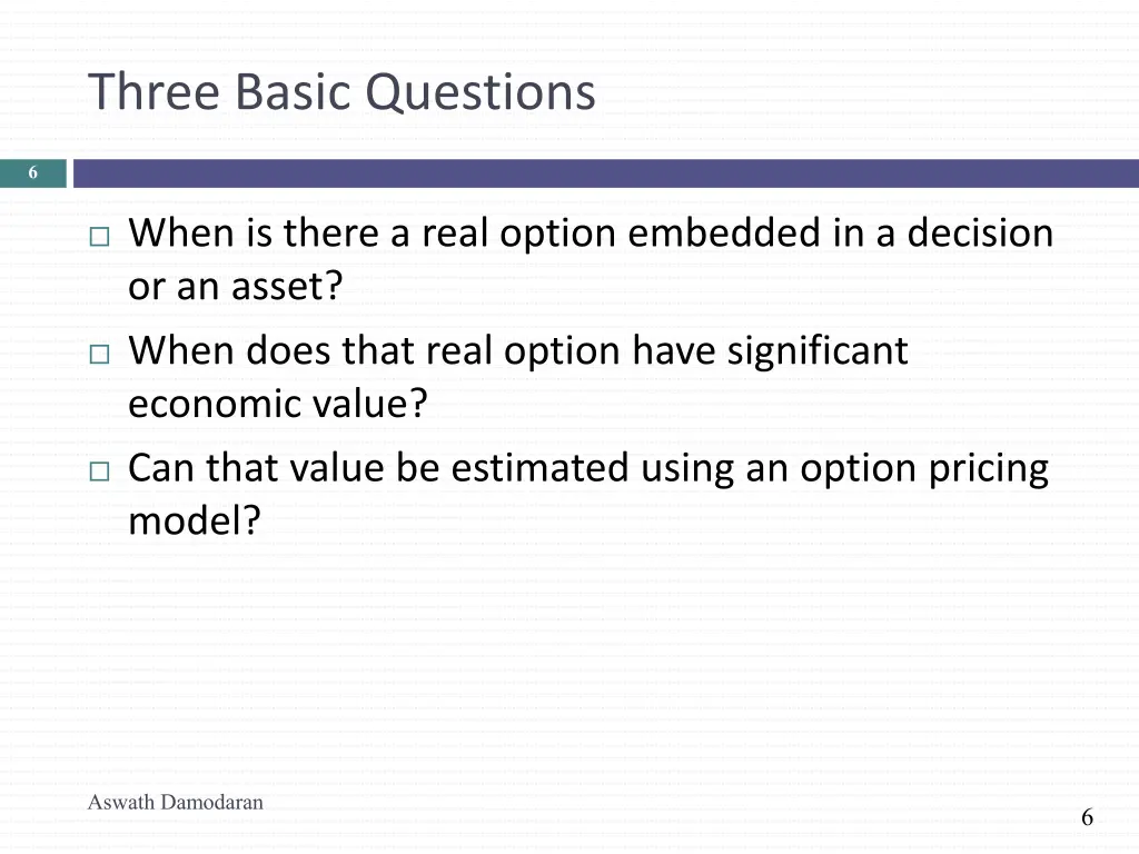 three basic questions