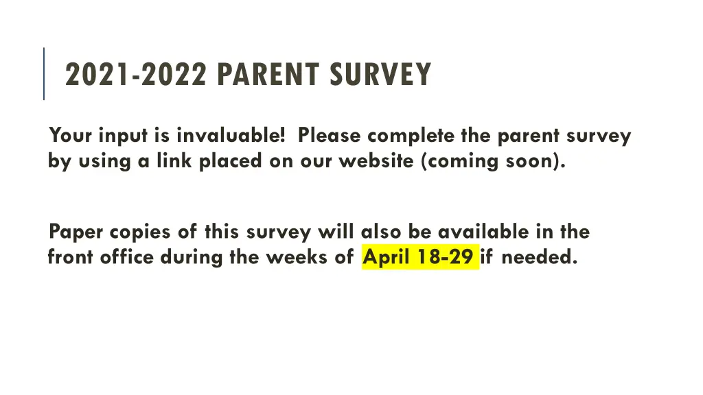 2021 2022 parent survey