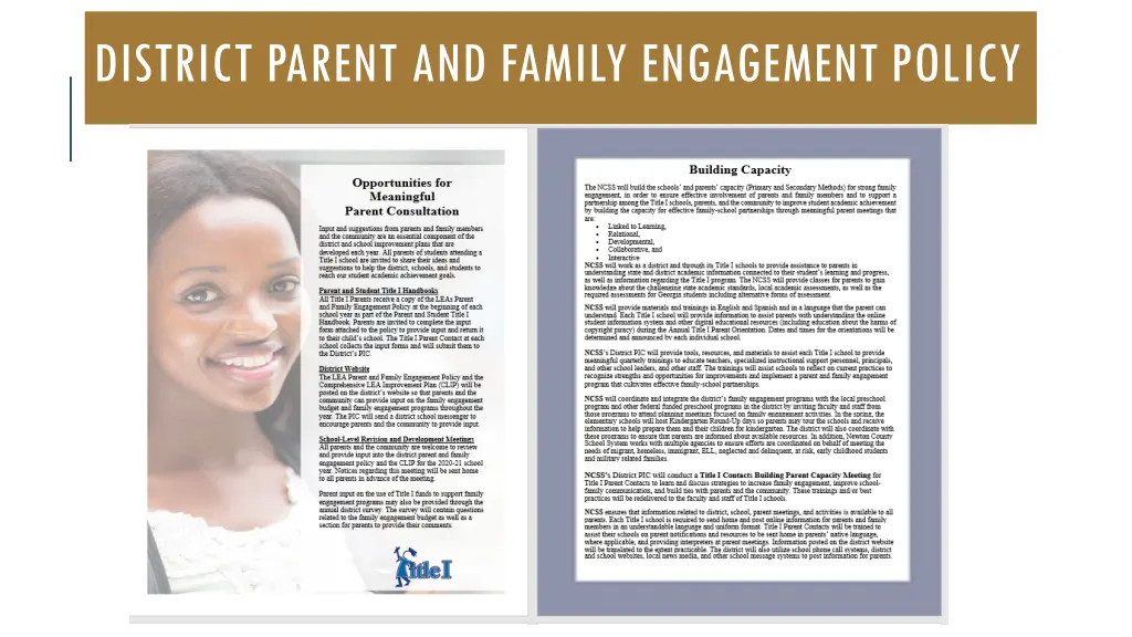 district parent and family engagement policy