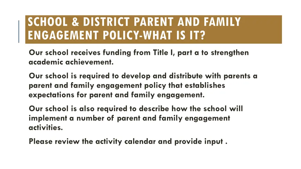 school district parent and family engagement