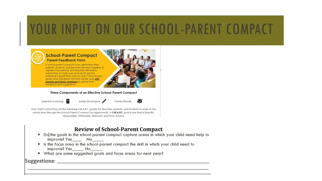 your input on our school parent compact
