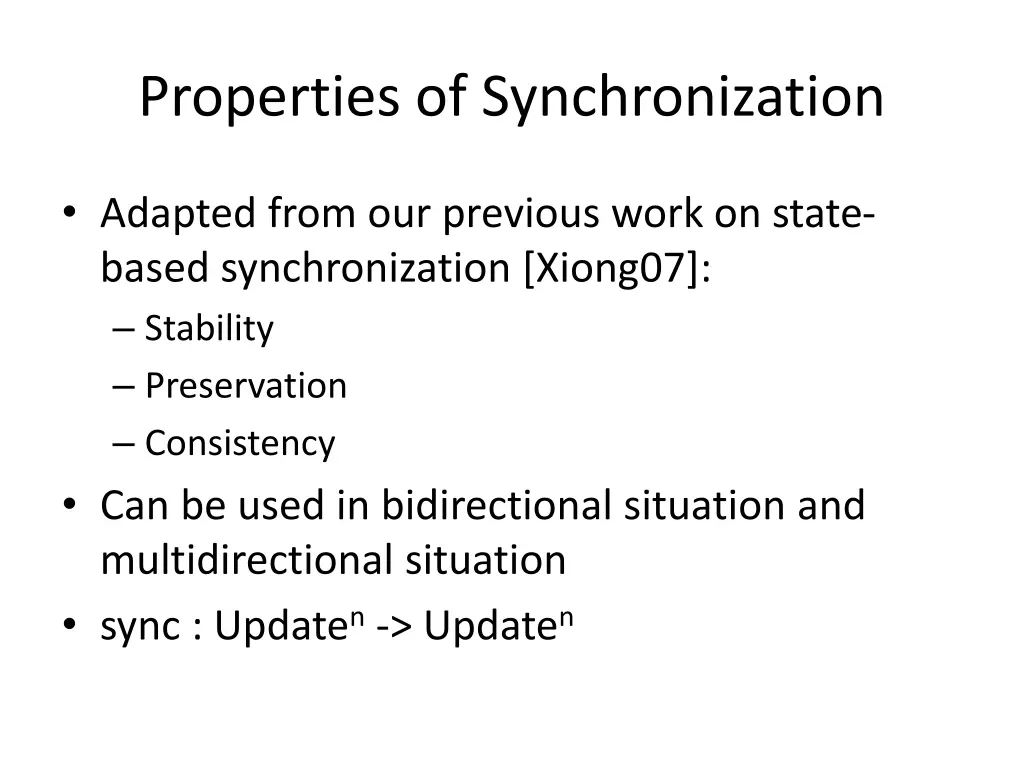 properties of synchronization