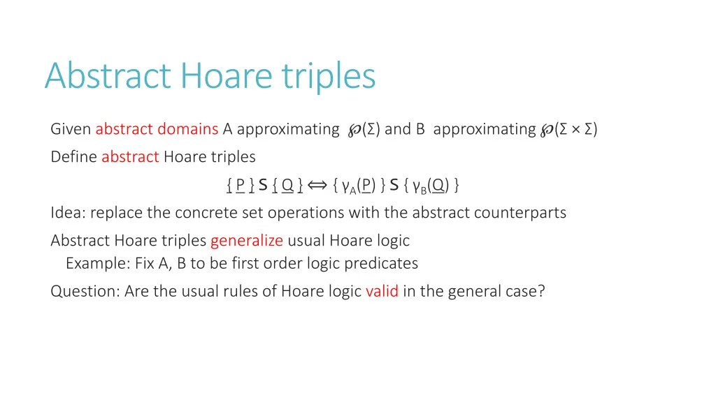 abstract hoare triples