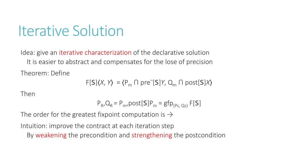 iterative solution