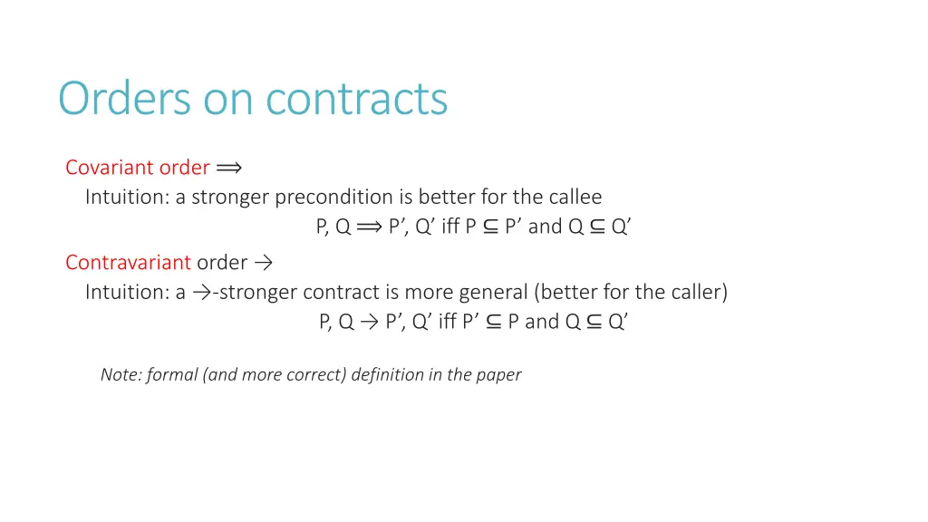 orders on contracts