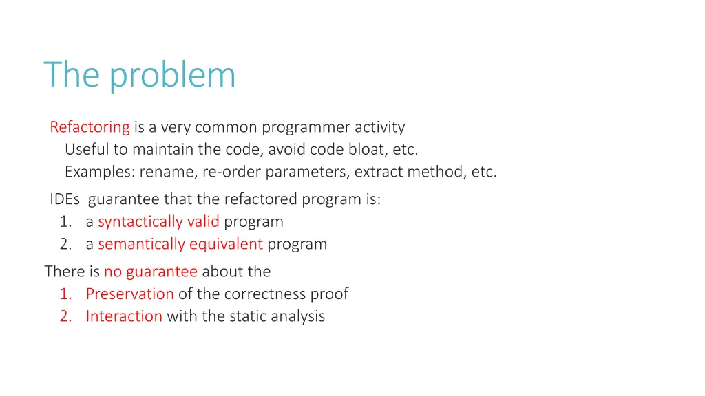 the problem