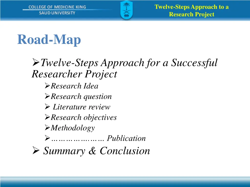 twelve steps approach to a research project 1