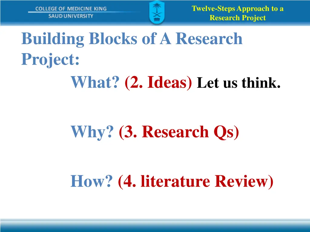 twelve steps approach to a research project 10