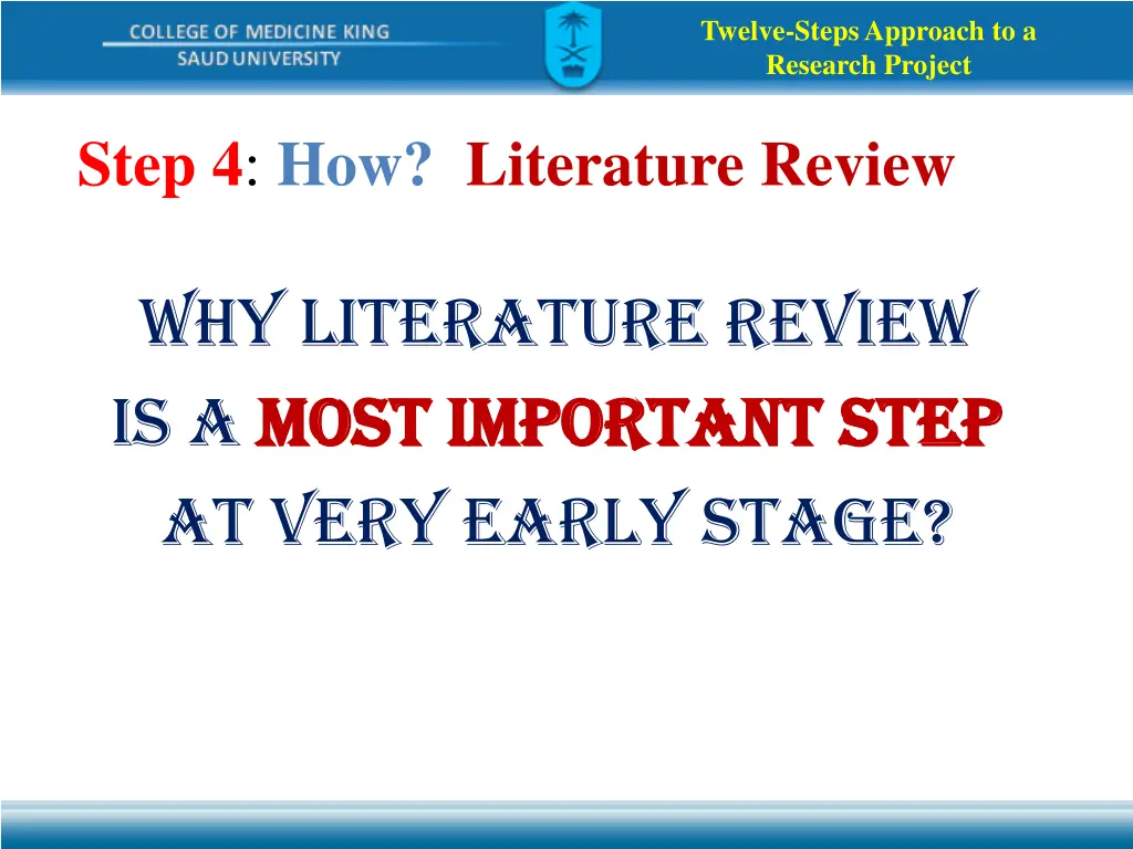 twelve steps approach to a research project 11