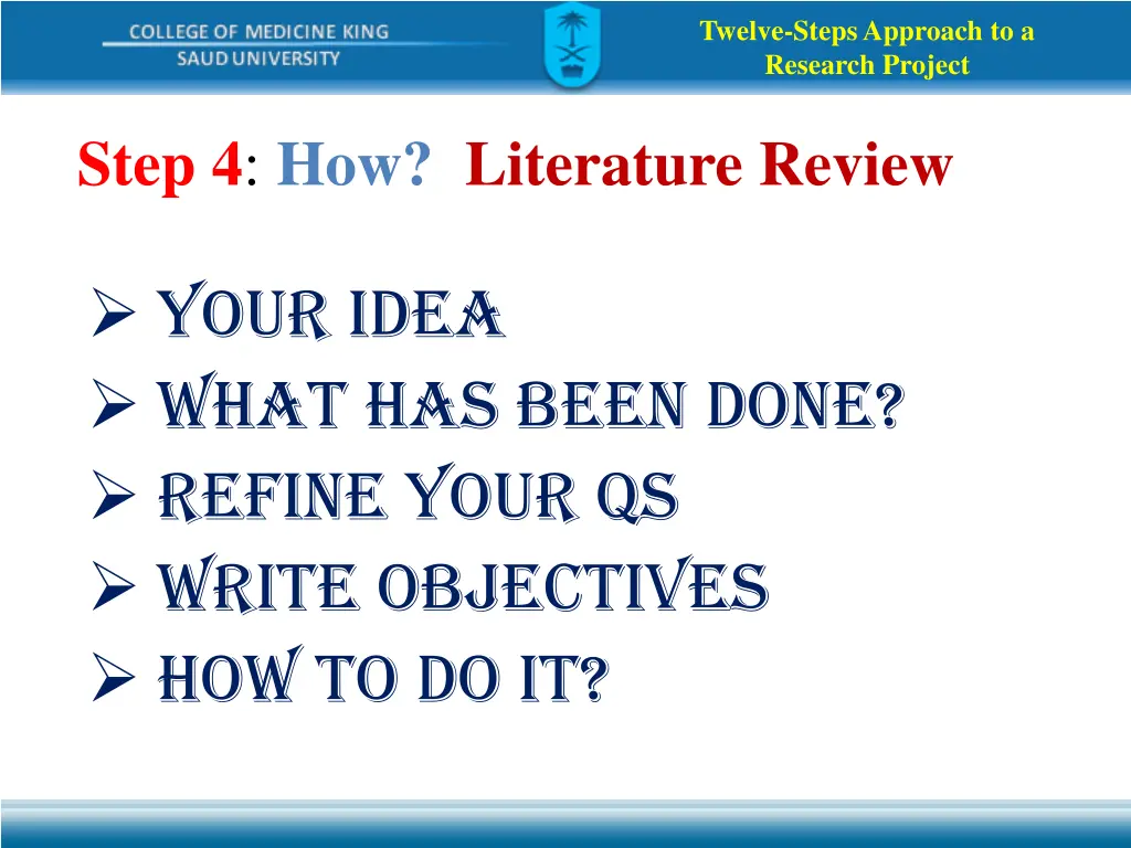twelve steps approach to a research project 12