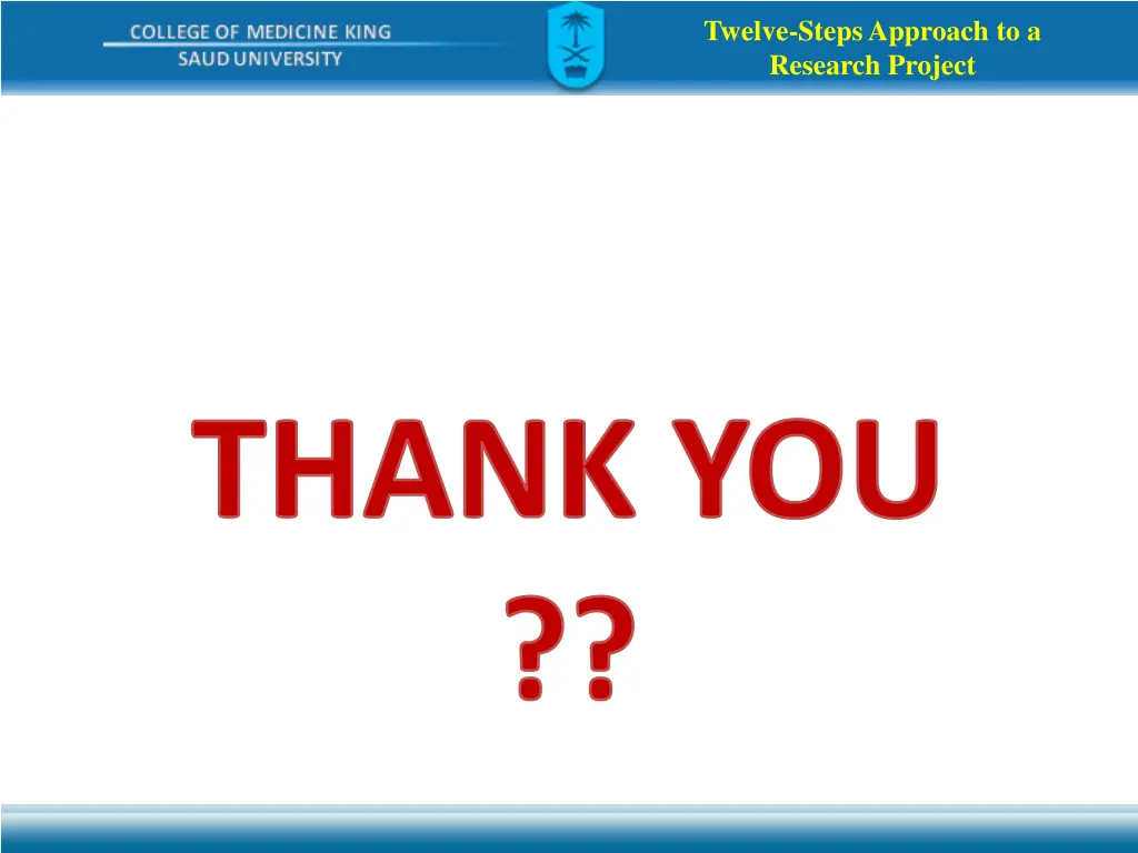 twelve steps approach to a research project 16
