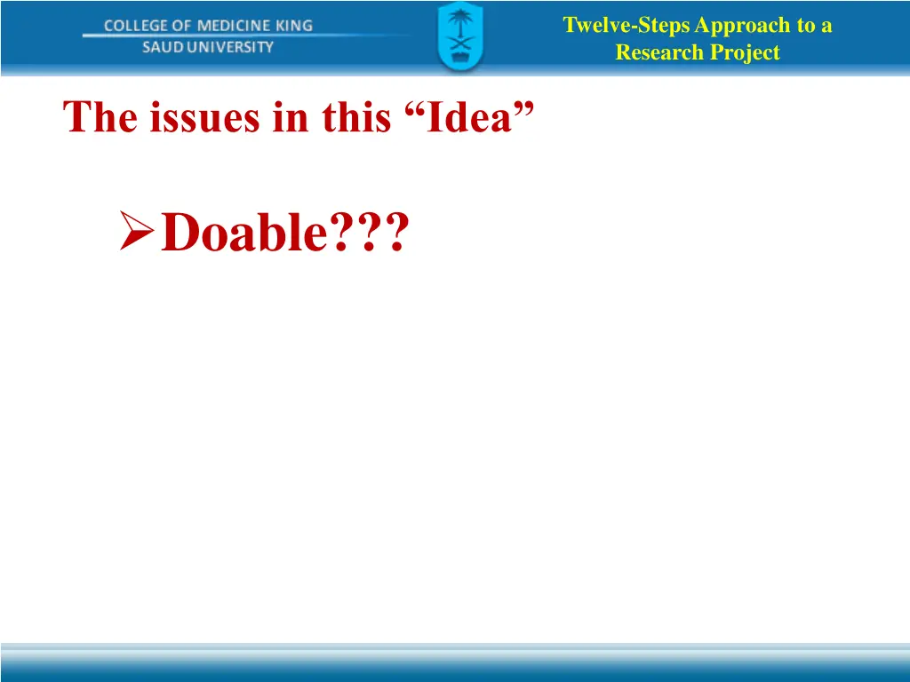 twelve steps approach to a research project 7