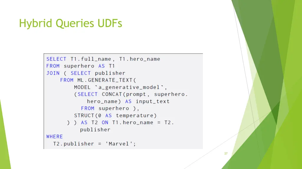 hybrid queries udfs