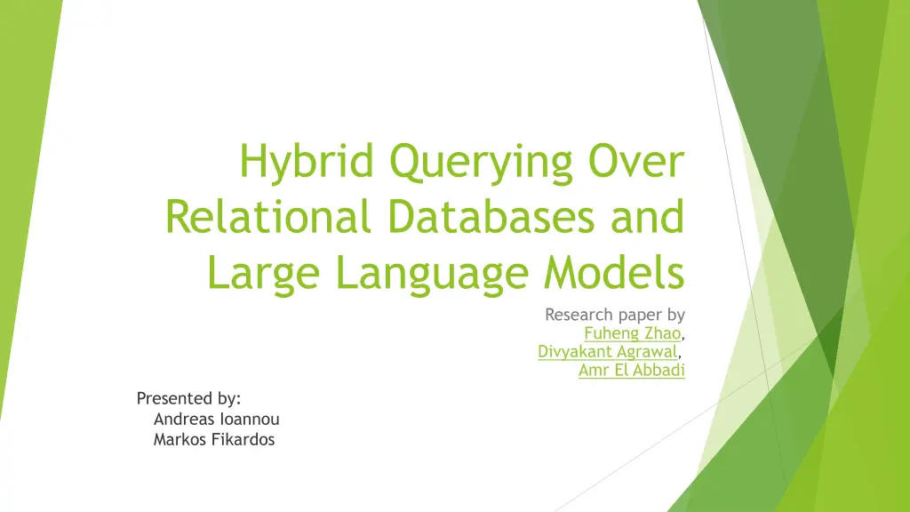 hybrid querying over relational databases