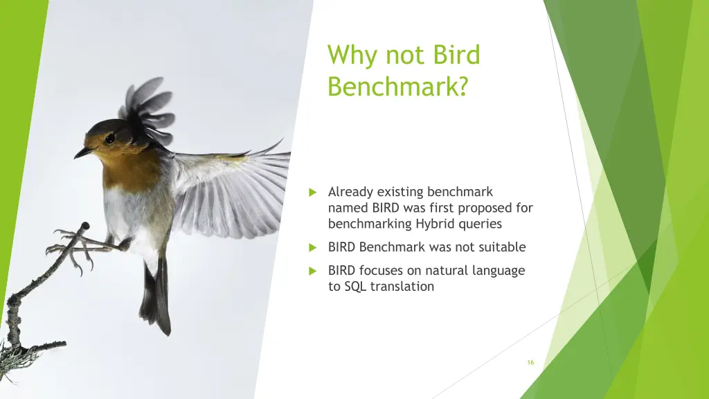 why not bird benchmark