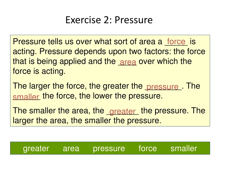 exercise 2 pressure