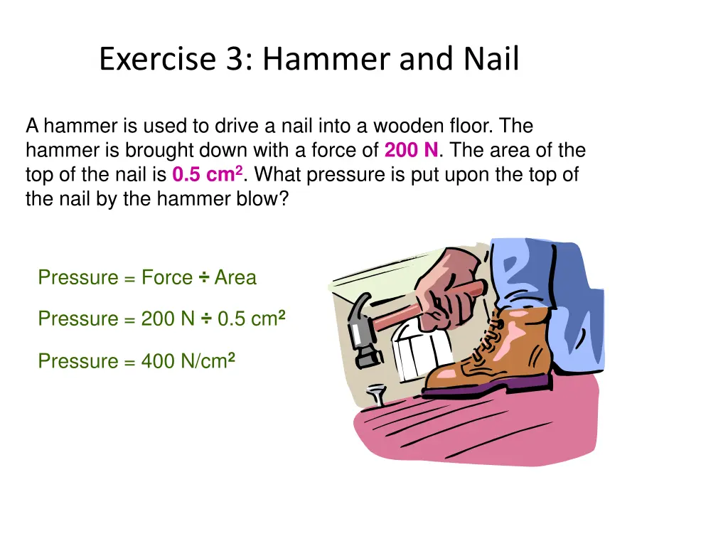 exercise 3 hammer and nail