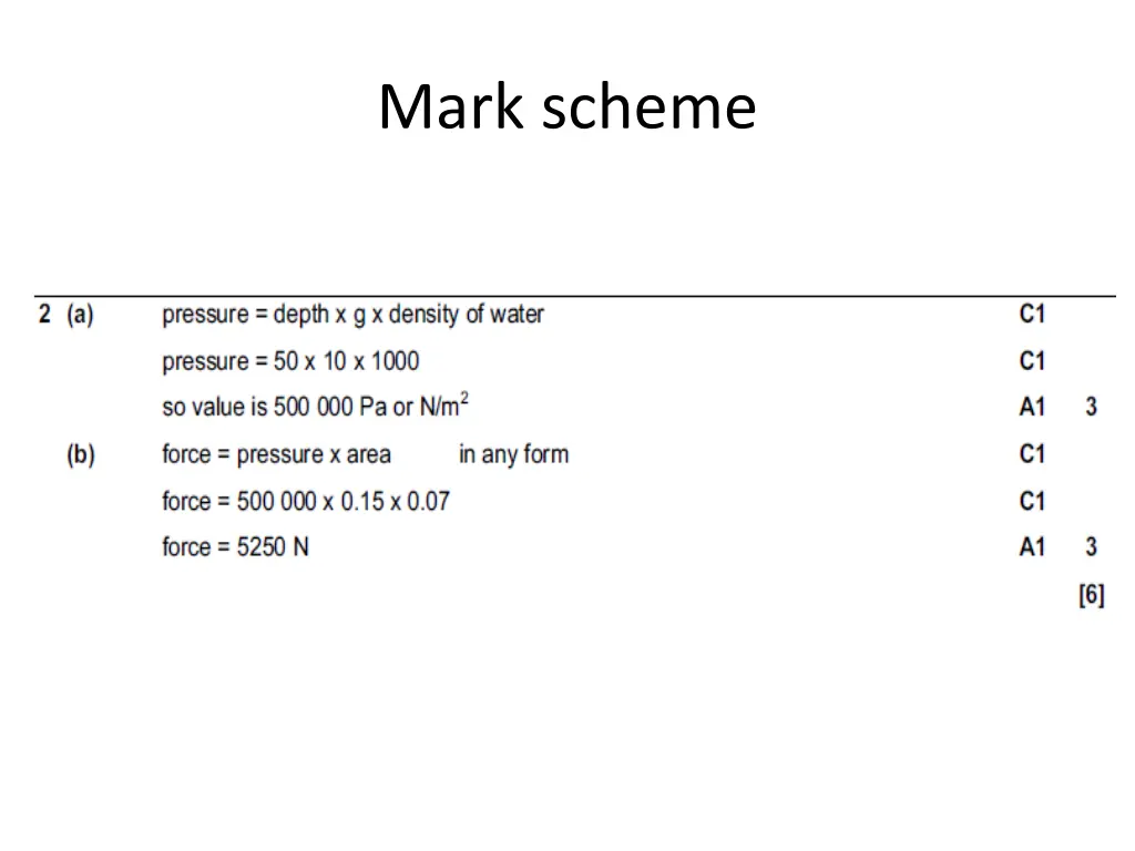 mark scheme