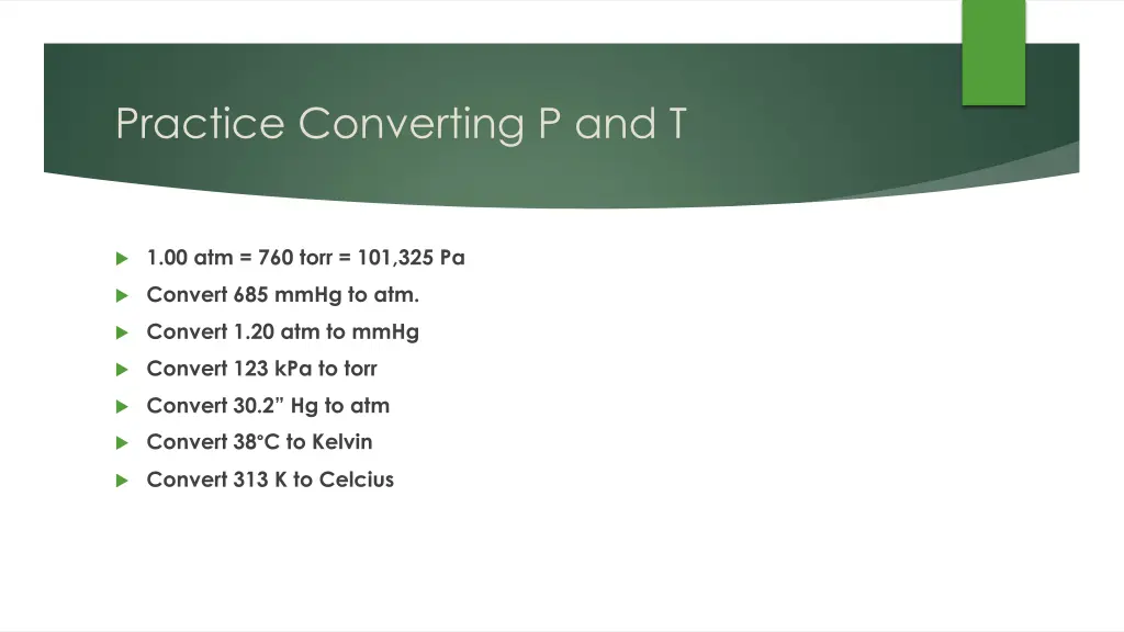 practice converting p and t