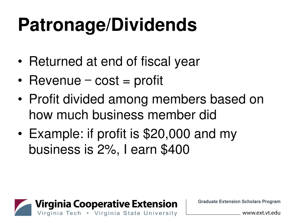 patronage dividends