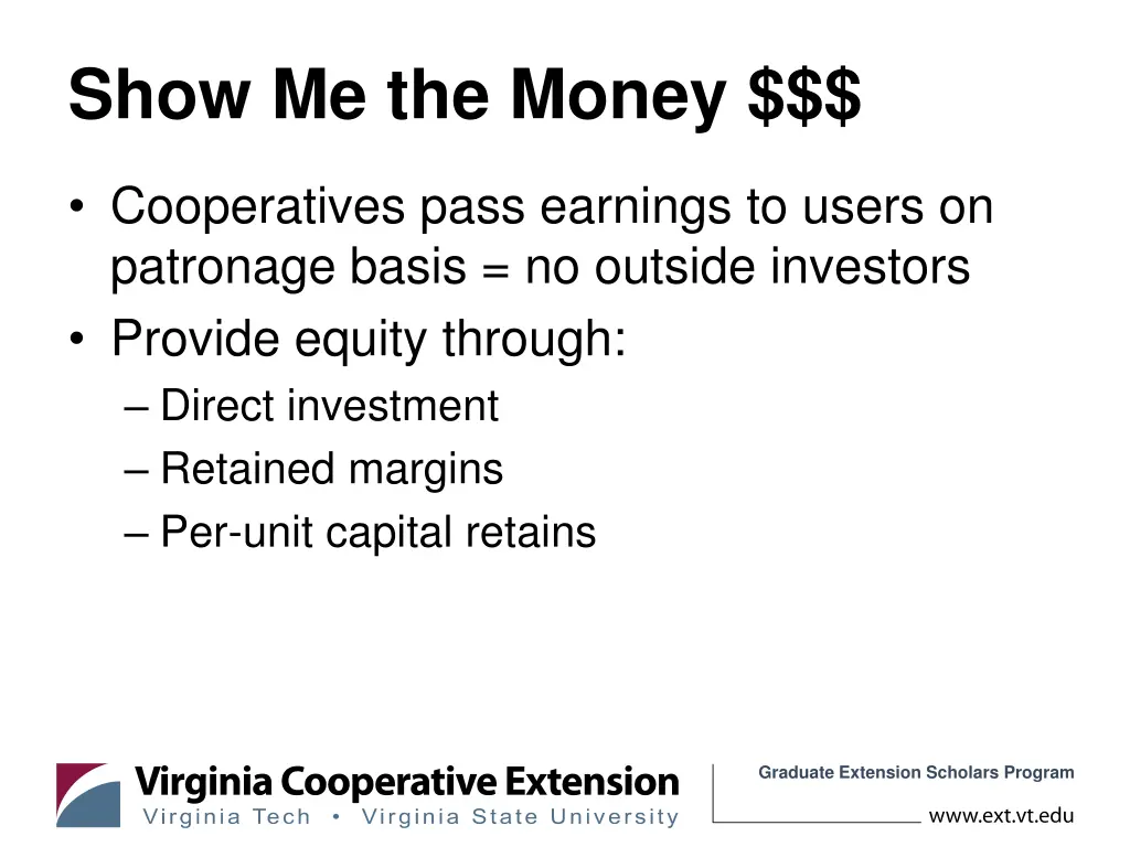show me the money