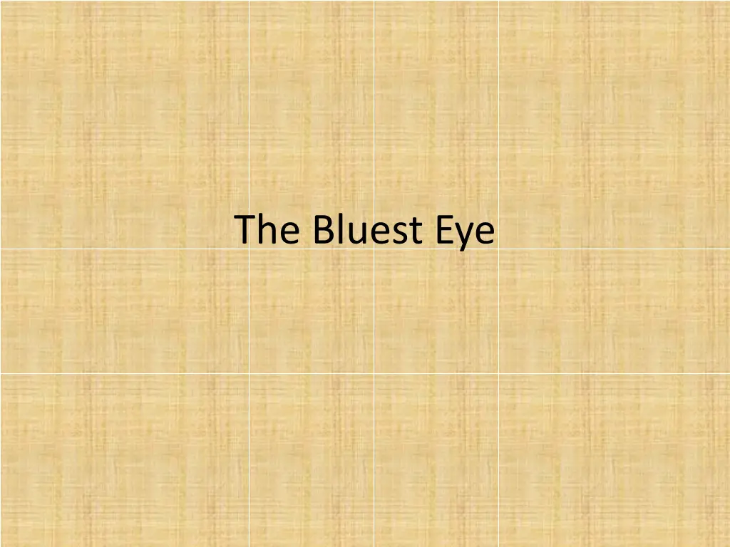 the bluest eye