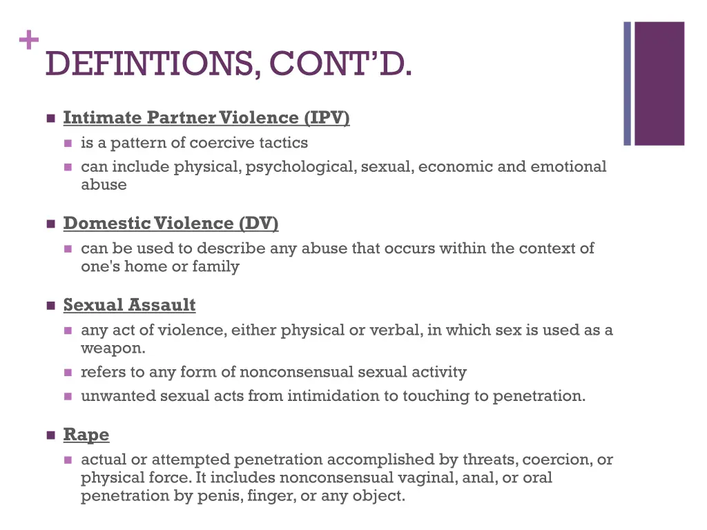 defintions cont d