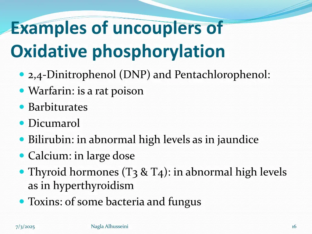 examples of uncouplers of oxidative