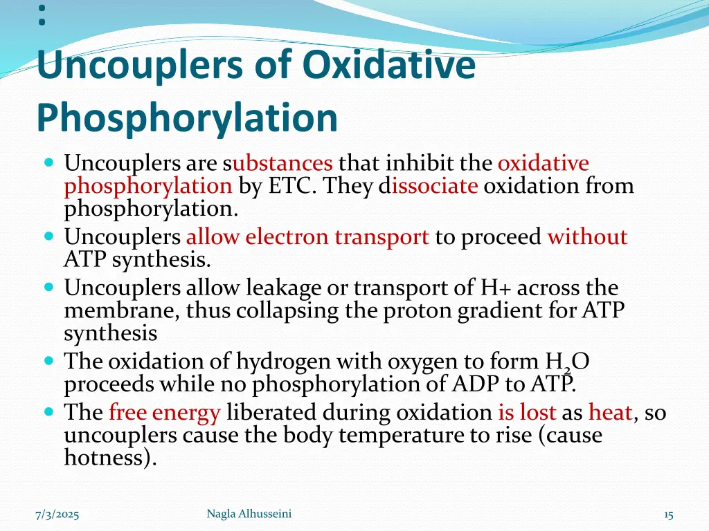 uncouplers of oxidative phosphorylation
